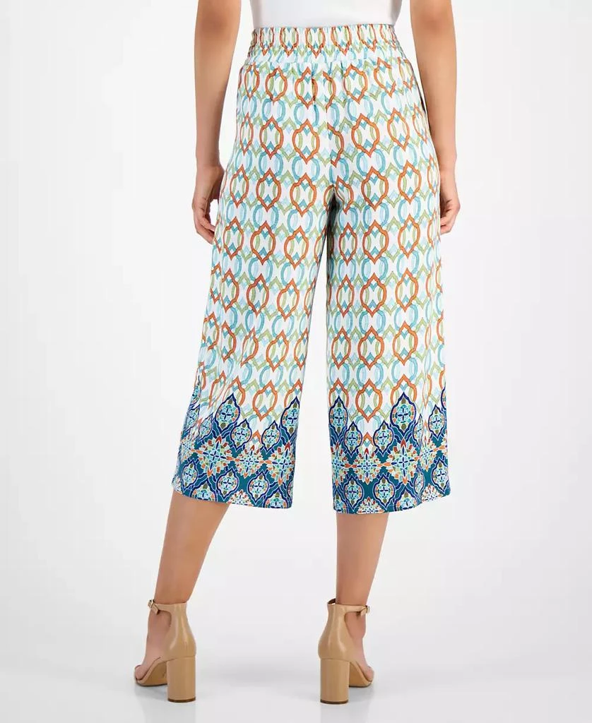 JM Collection Women's Linen Blend Ombré Print Cropped Pants, Created for Macy's 2