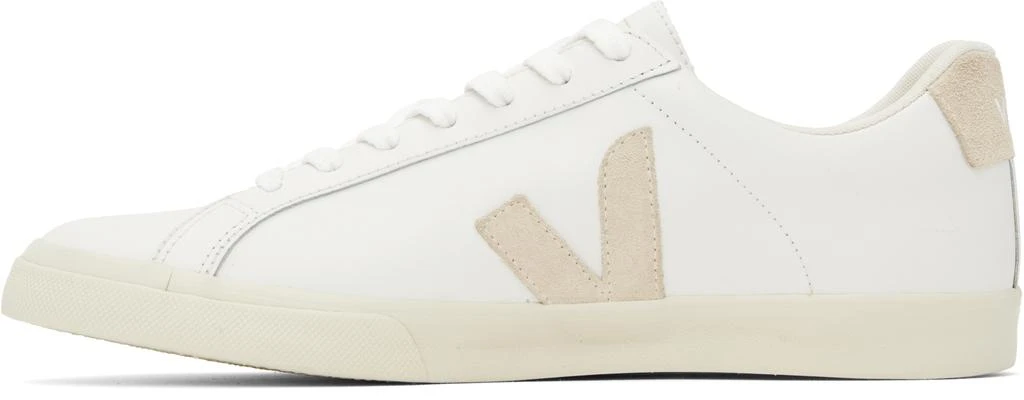 Veja White & Beige Esplar Leather Sneakers 3