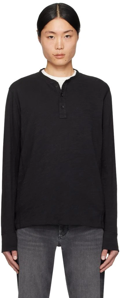 Rag & Bone Black Classic Henley 1