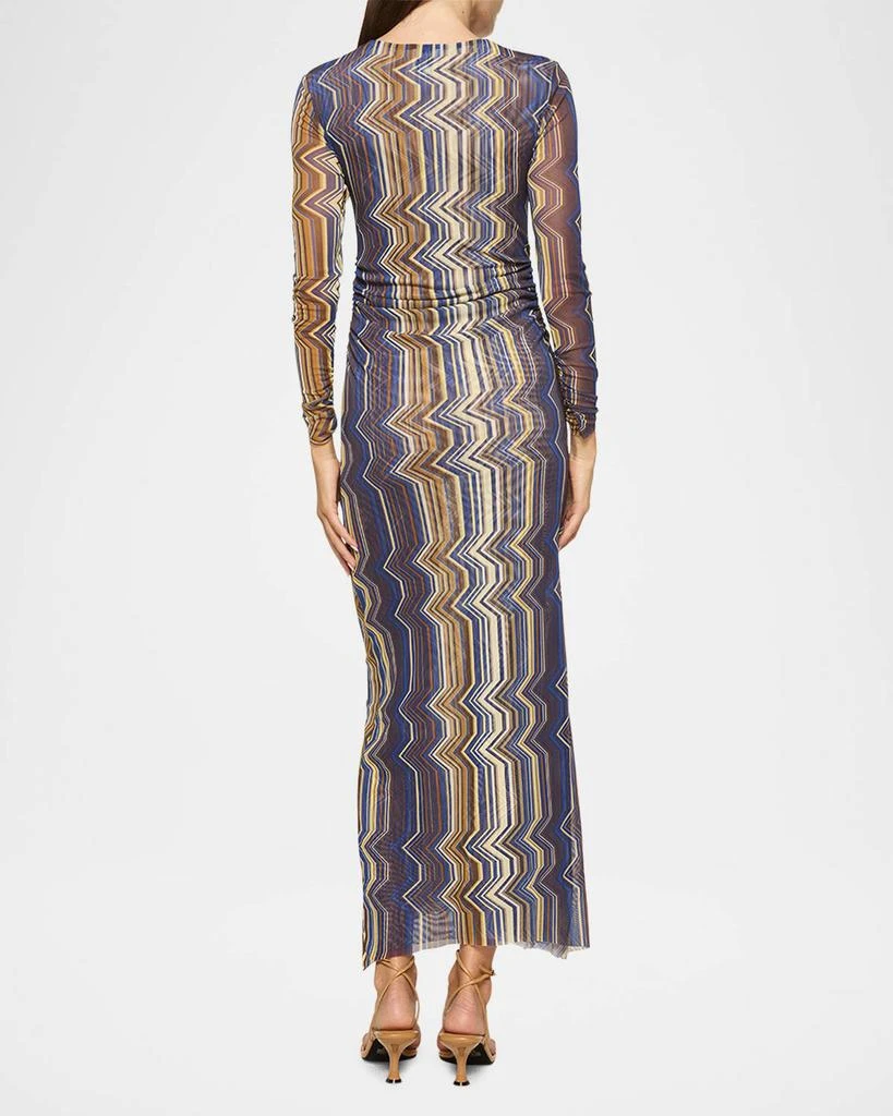 MISA Idris Printed Mesh Maxi Dress 3