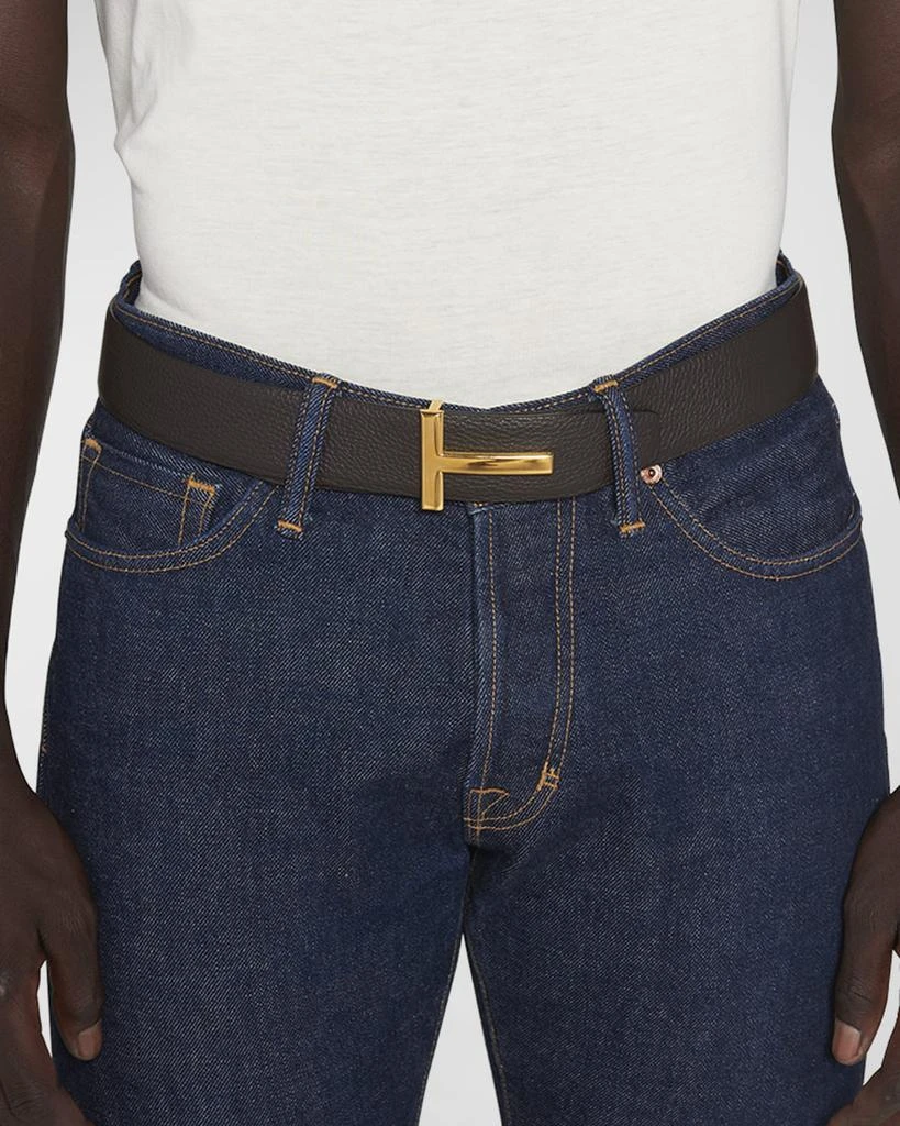 Tom Ford Men's Signature T Reversible Leather Belt 3
