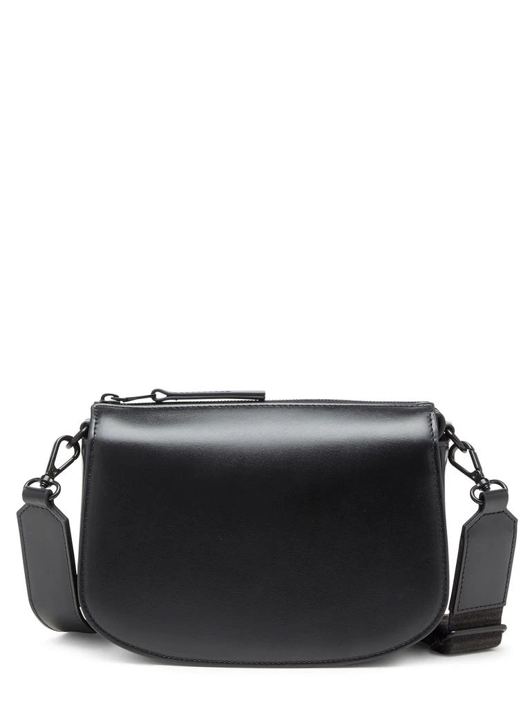 Diesel 1dr Black Crossbody Bag With Oval D Logo Embroidery On The Front In Leather Man 2