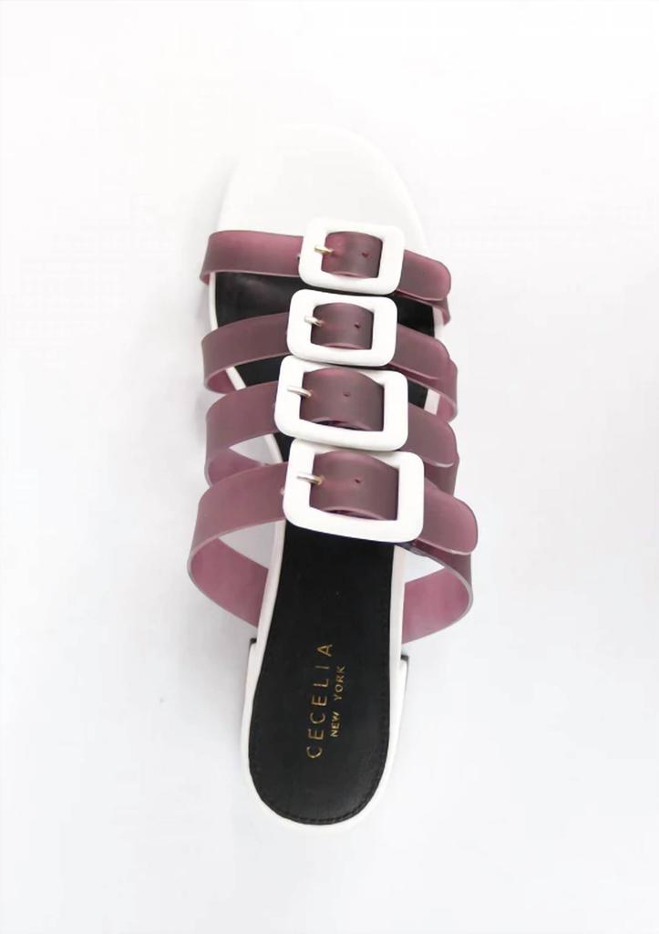 Cecelia New York Lexington Slide Sandal In Black And White