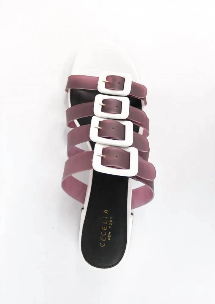 Cecelia New York Lexington Slide Sandal In Black And White 2