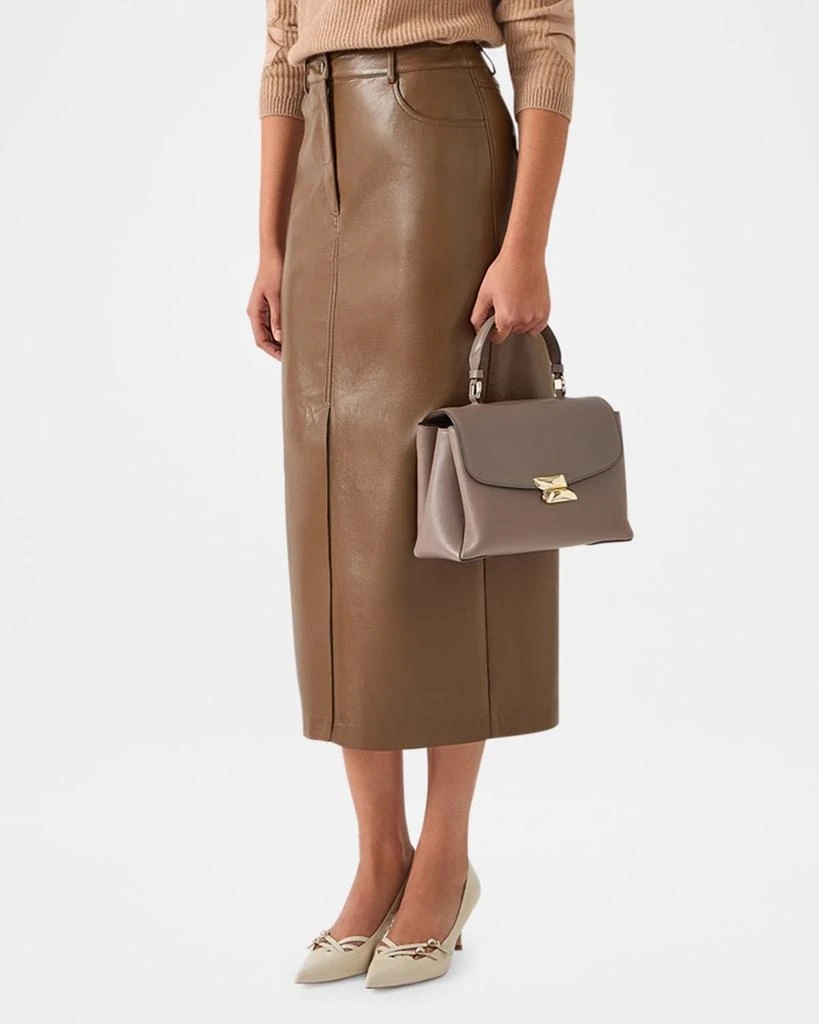 LK Bennett Hardy Faux Leather Midi Pencil Skirt 4