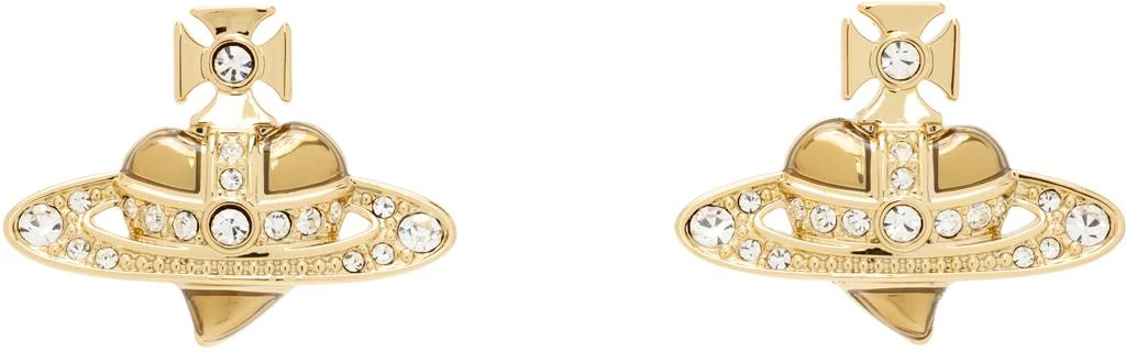 Vivienne Westwood New Diamante Heart Earrings