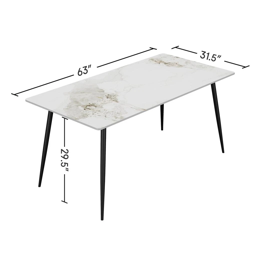 Streamdale Furniture Streamdale Sintered Stone Dining Table with 4 Chairs 2