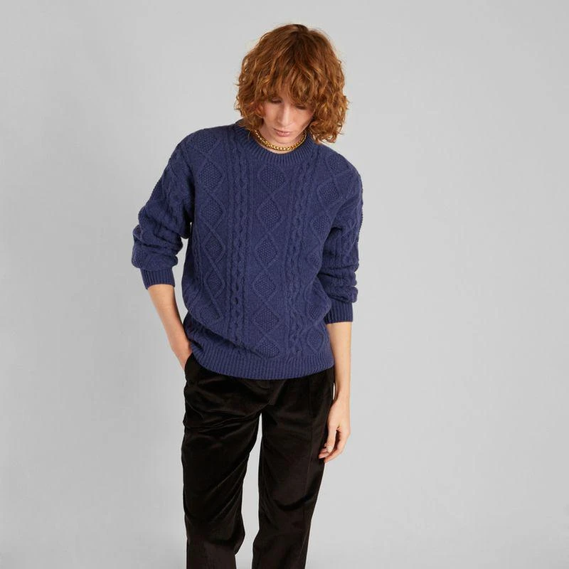 L'Exception Paris Twisted sweater in recycled wool Bleu bohemia L'EXCEPTION PARIS 3