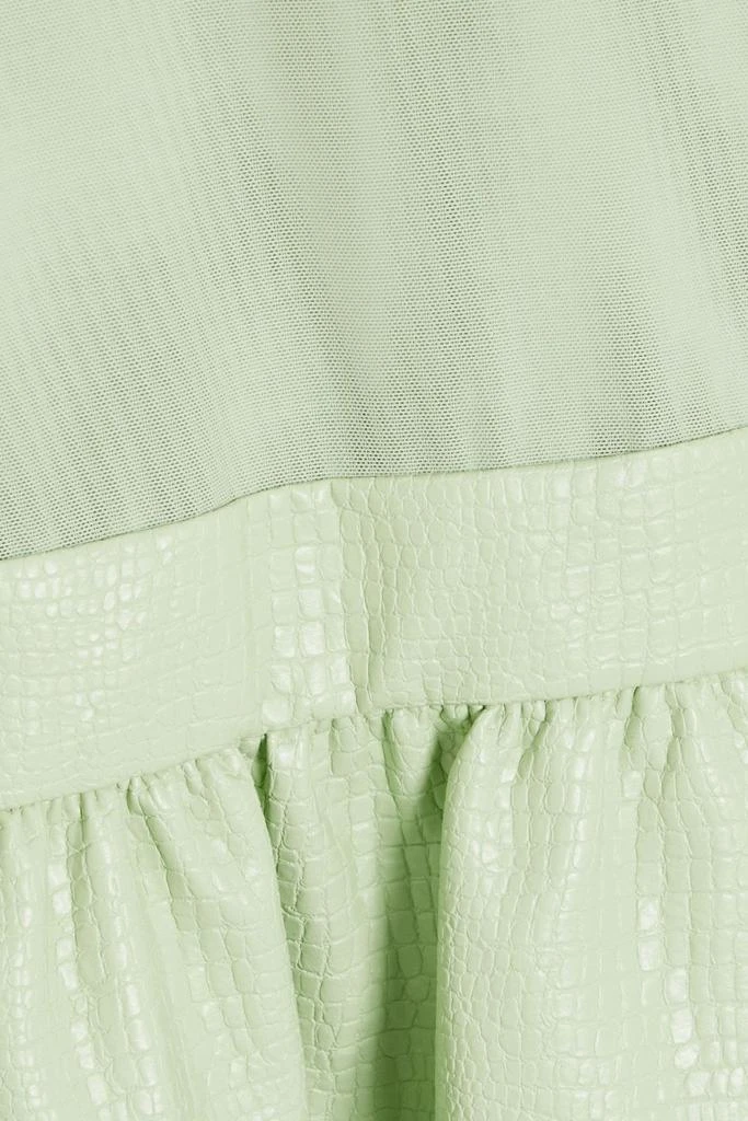 Alice + Olivia Chara mesh-paneled croc-effect mini dress 4