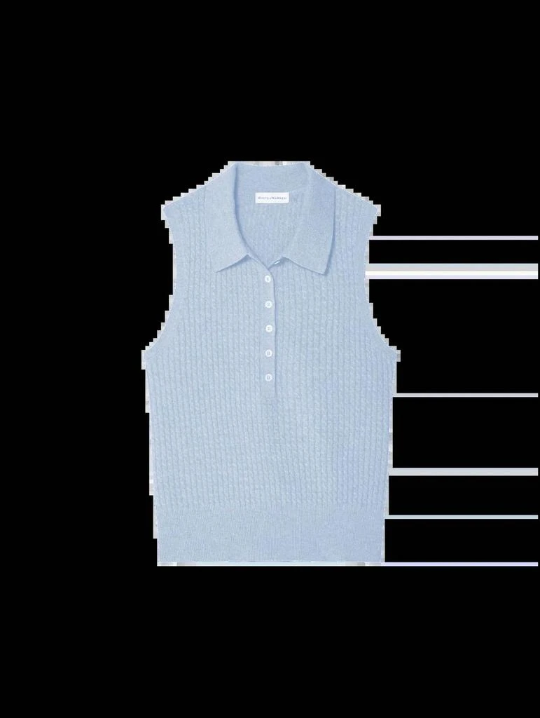 White + Warren White + Warren - Women
s Cashmere cable sleeveless polo