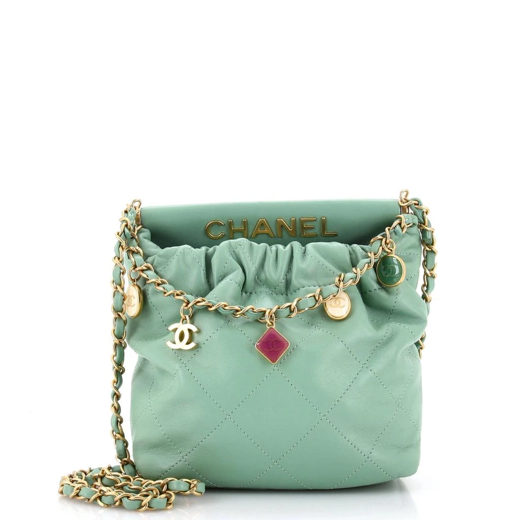 Chanel Resin Charms Chain Bucket Bag Quilted Lambskin Small 1