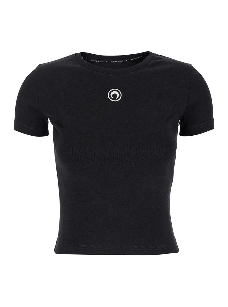 MARINE SERRE Marine Serre Moon Logo Embroidered Baby T-Shirt 1