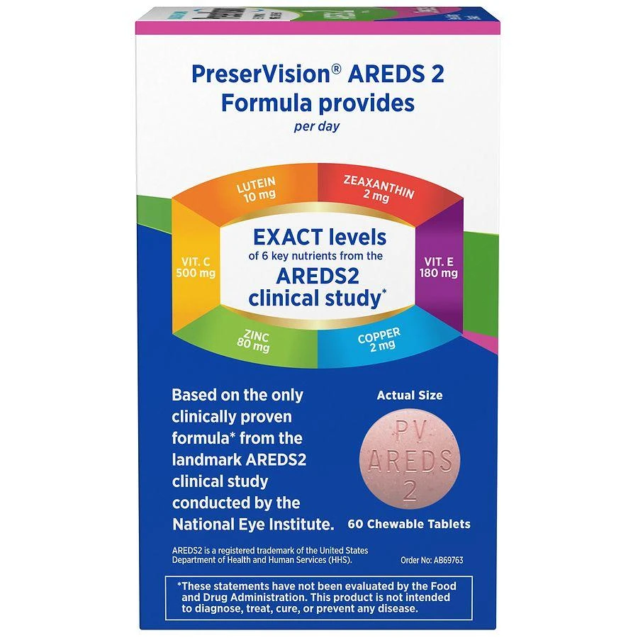 PreserVision AREDS 2 Formula Eye Vitamin and Mineral Supplement, Chewable Tablets Mixed Berry 6