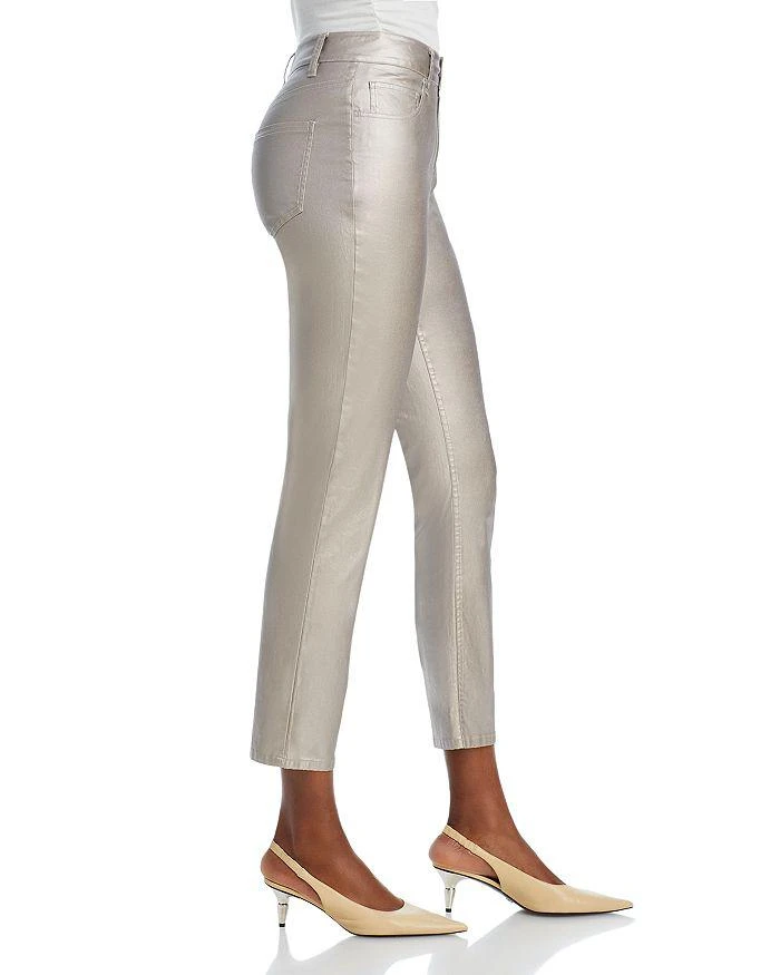 Bella Dahl Lennon High Rise Straight Jeans in Silver Metallic 4