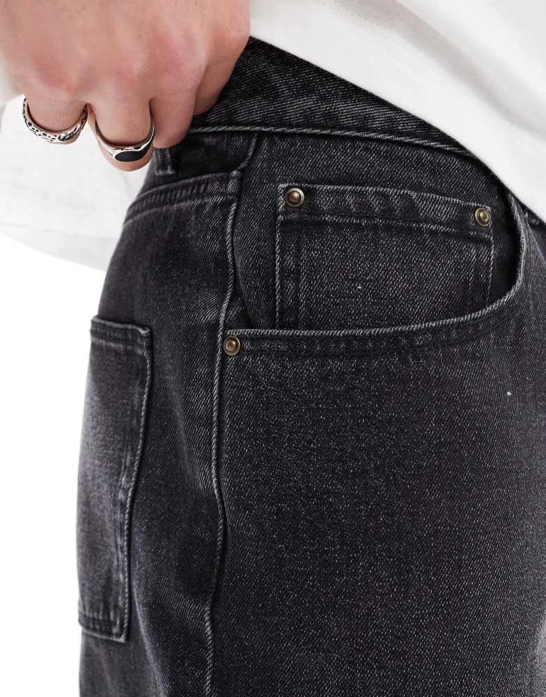 ASOS ASOS DESIGN longer length denim jort in washed black 4
