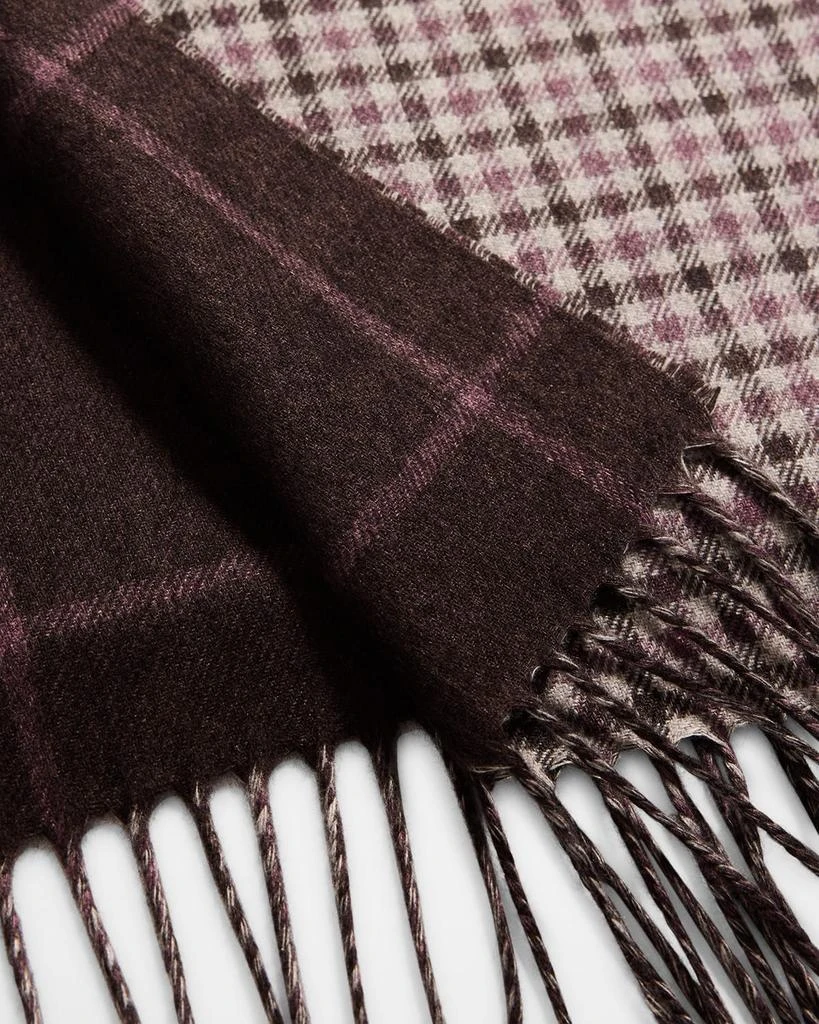 PIACENZA 1733 Men
s Iperico Windowpane to Gingham Silk and Cashmere Scarf 4