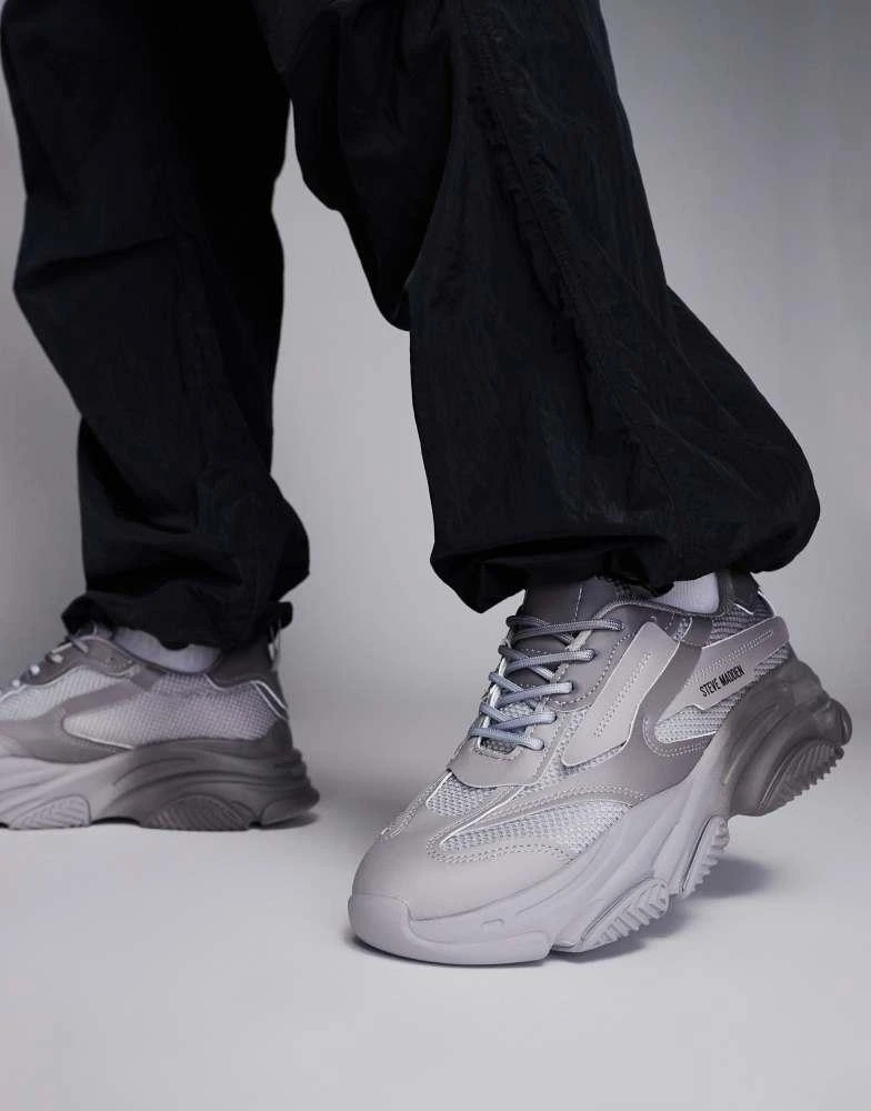 Steve Madden Steve Madden Possess-O chunky trainers in grey fade 4