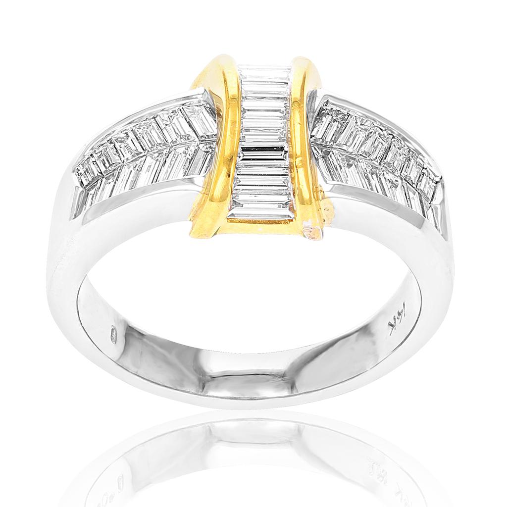 Vir Jewels 1.10 cttw Baguette Diamond Wedding Band 14K Yellow and White Gold Channel