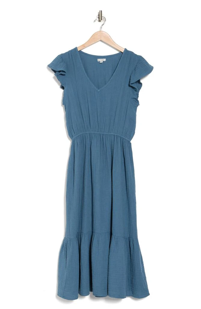 seina midi dress in natural linen Canyon Linen Midi Dress Black / L