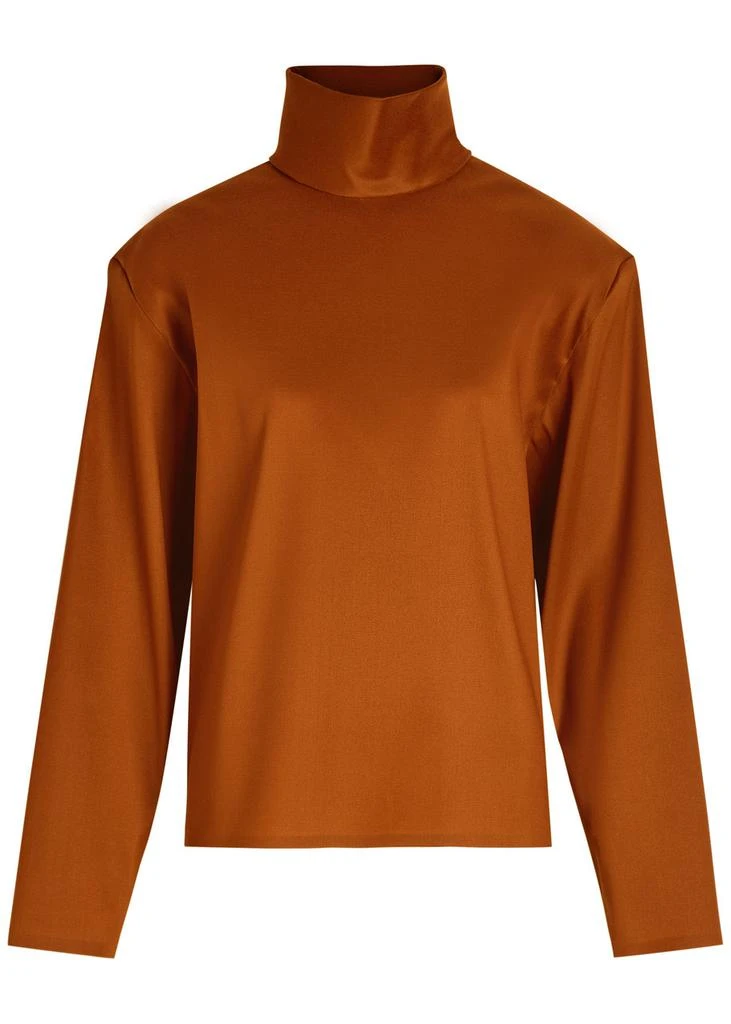 Yves Saint Laurent High-neck stretch-silk top 1