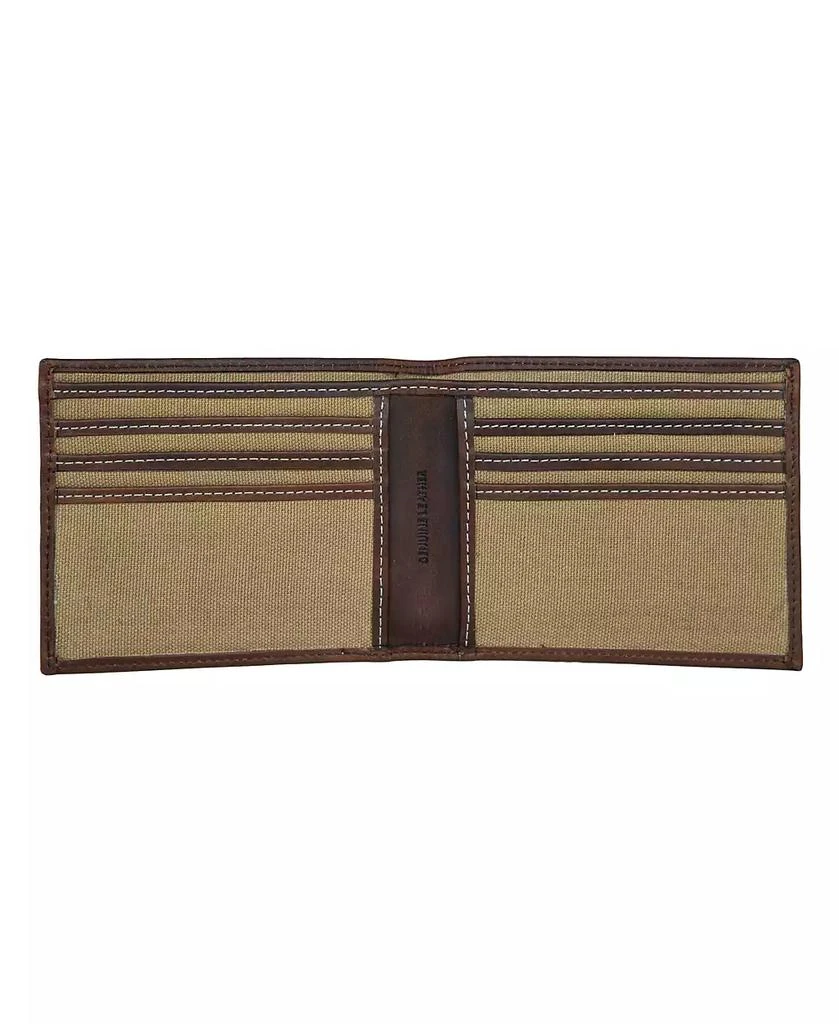 Lucky Brand Men's Canvas with Leather Trim Bifold Wallet 3