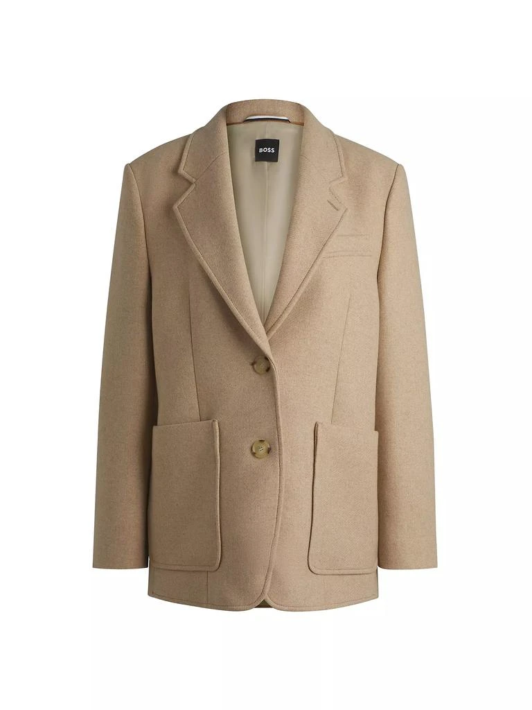 Hugo Boss Oversized-Fit Blazer in Melange Wool 2