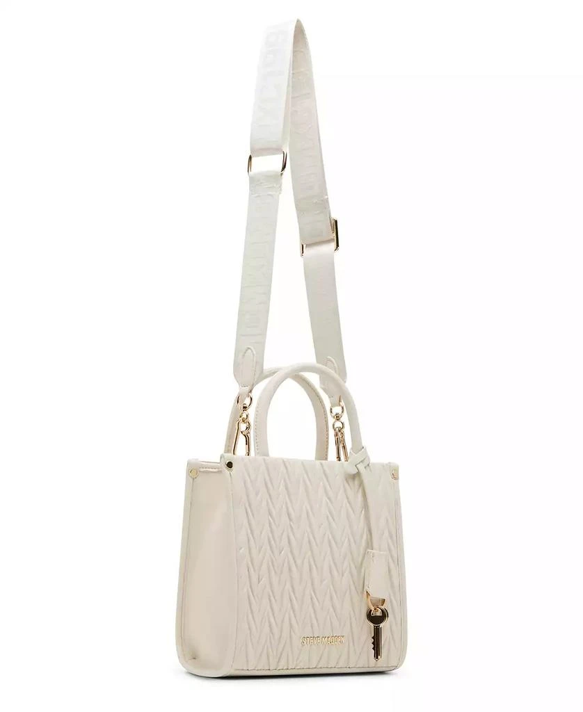 Steve Madden Natural Larry Matelasse Mini Box Tote Bag 3