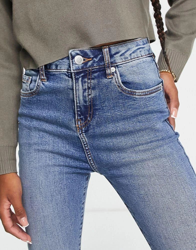 Miss Selfridge Miss Selfridge Petite cropped kickflare jean in mid wash 3