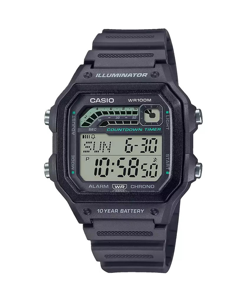 Casio Men's Digital Gray Resin Watch 42.1mm, WS1600H-8AV