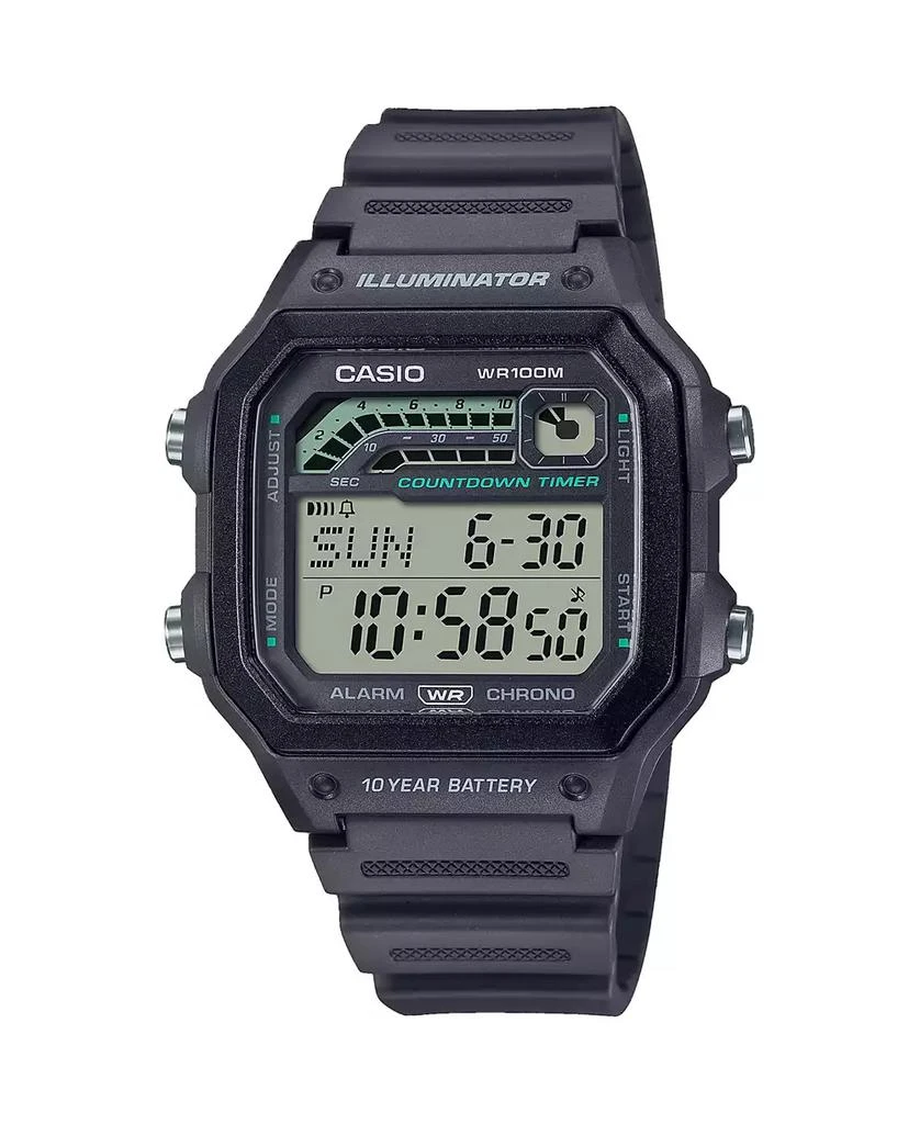 Casio Men's Digital Gray Resin Watch 42.1mm, WS1600H-8AV 1