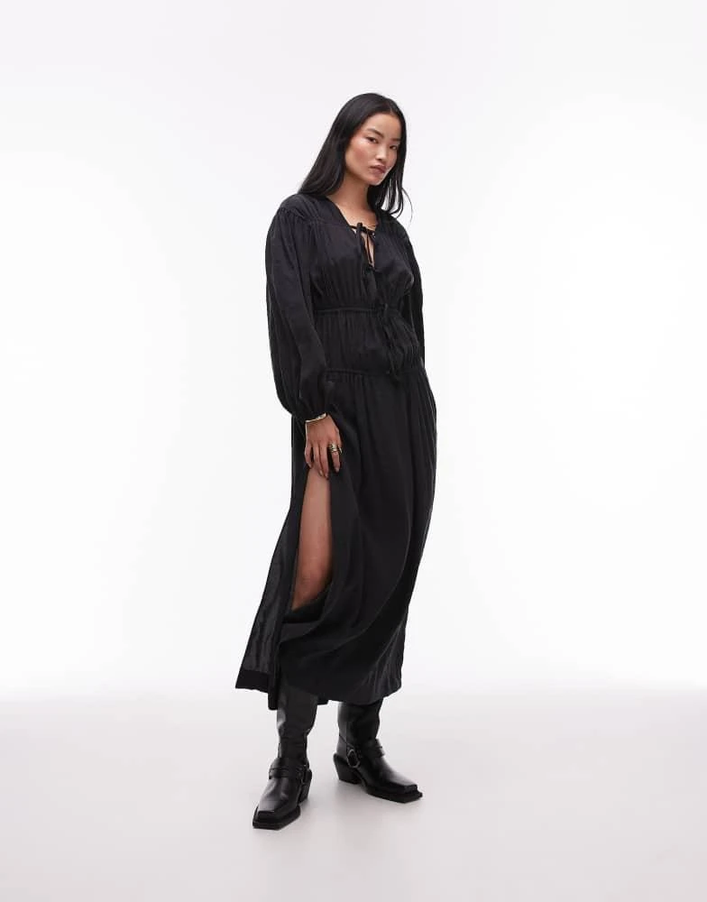 chinese dress ladies Valar Lace Up Midi Pinafore Dress | Disturbia main image 1