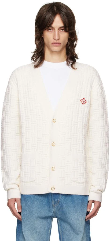 Casablanca Off-White Column Knit Cardigan 1