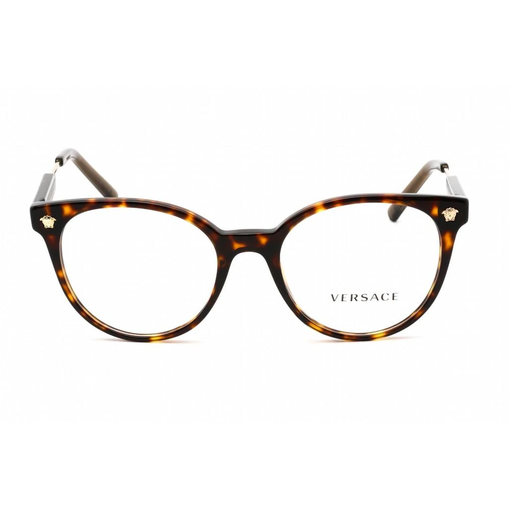 Versace Versace Unisex Eyeglasses - Clear Lens Dark Havana Plastic Round Frame | VE3291 108 2