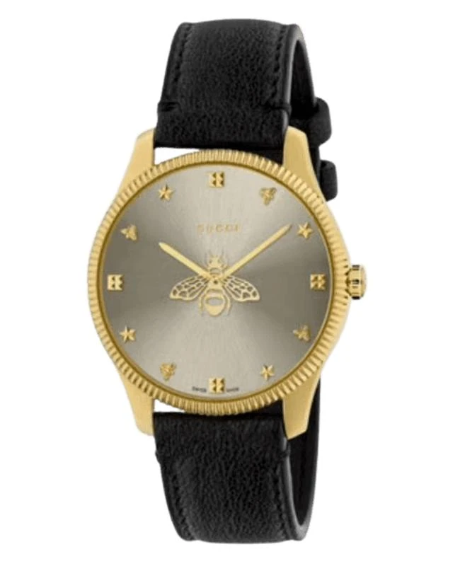Gucci Gucci G-Timeless Silver Dial Leather Strap Women's Watch YA1264181 1