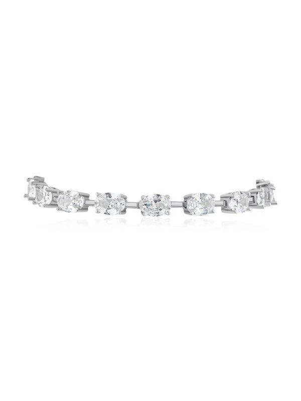 CZ by Kenneth Jay Lane Rhodium Plated & Cubic Zirconia Tennis Bracelet 2