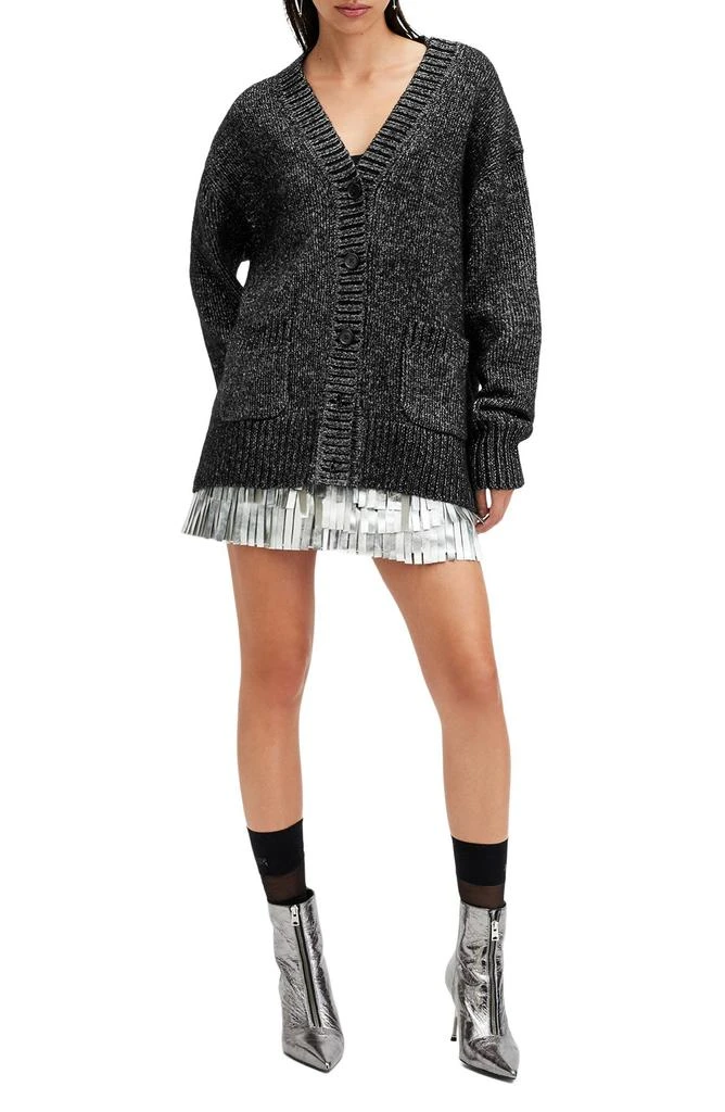 ALL SAINTS Sabrina Metallic Merino Wool Blend Cardigan 4