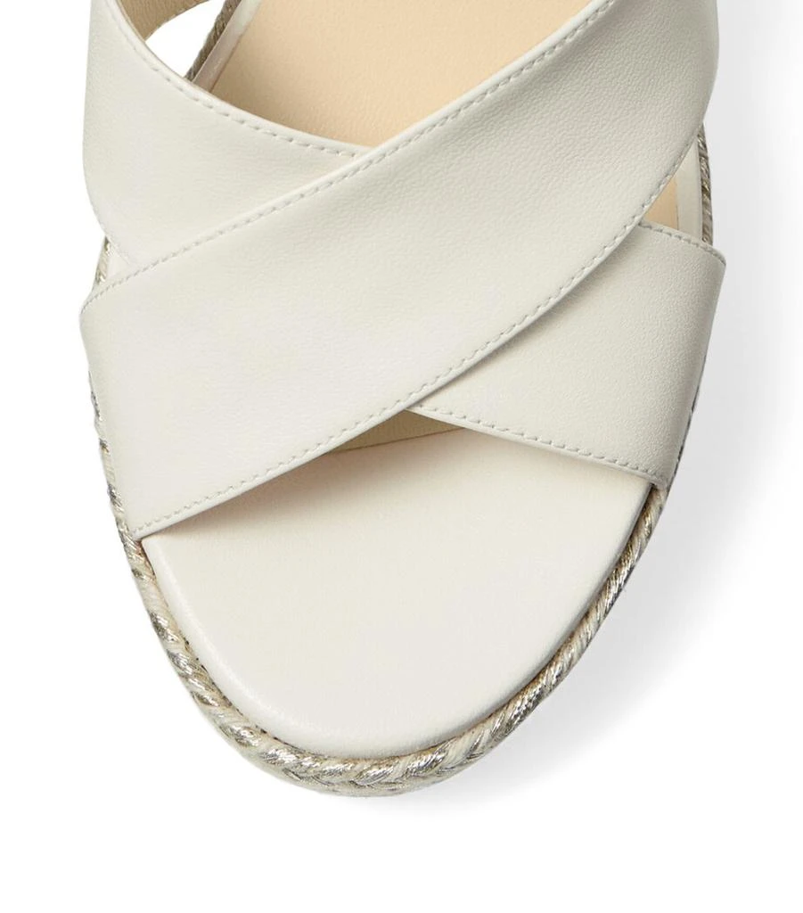 Jimmy Choo Dellena 100 Leather Wedge Sandals 4