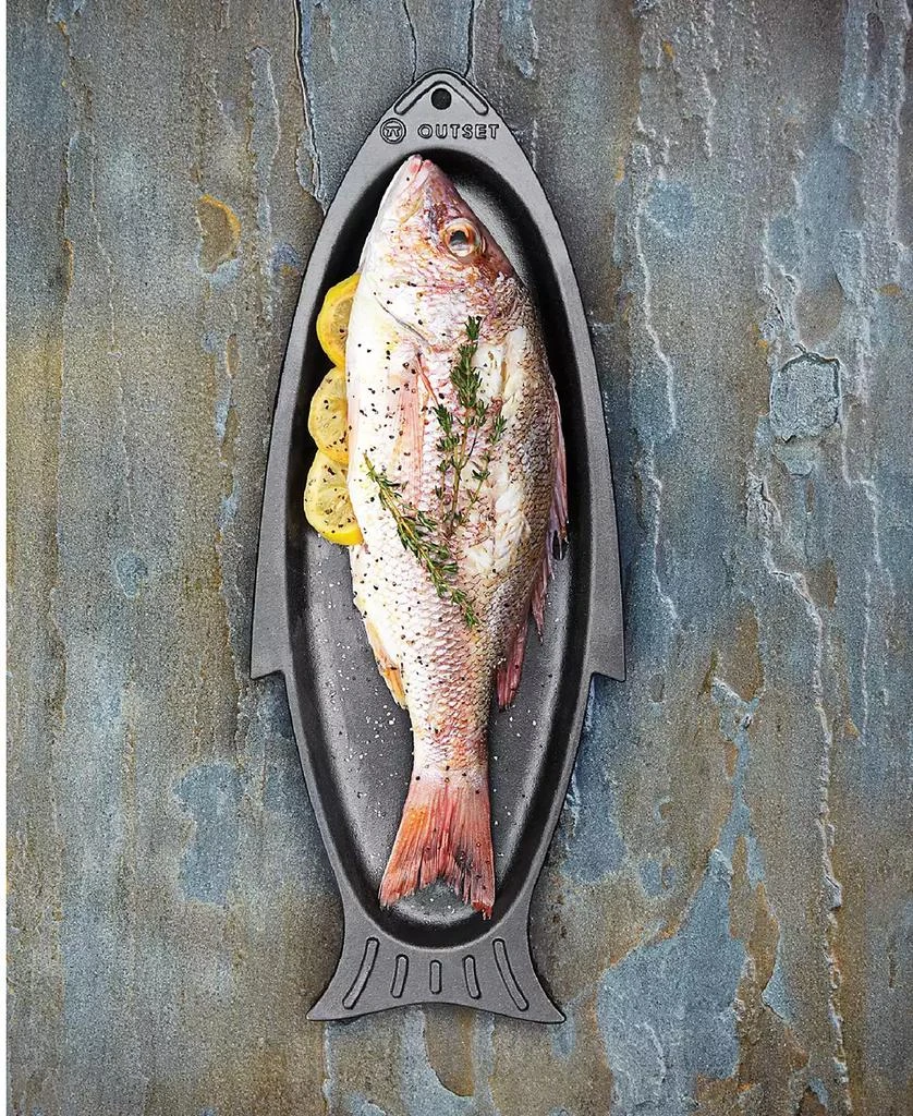 Outset Cast Iron 7.28" Fish Grill Pan 2