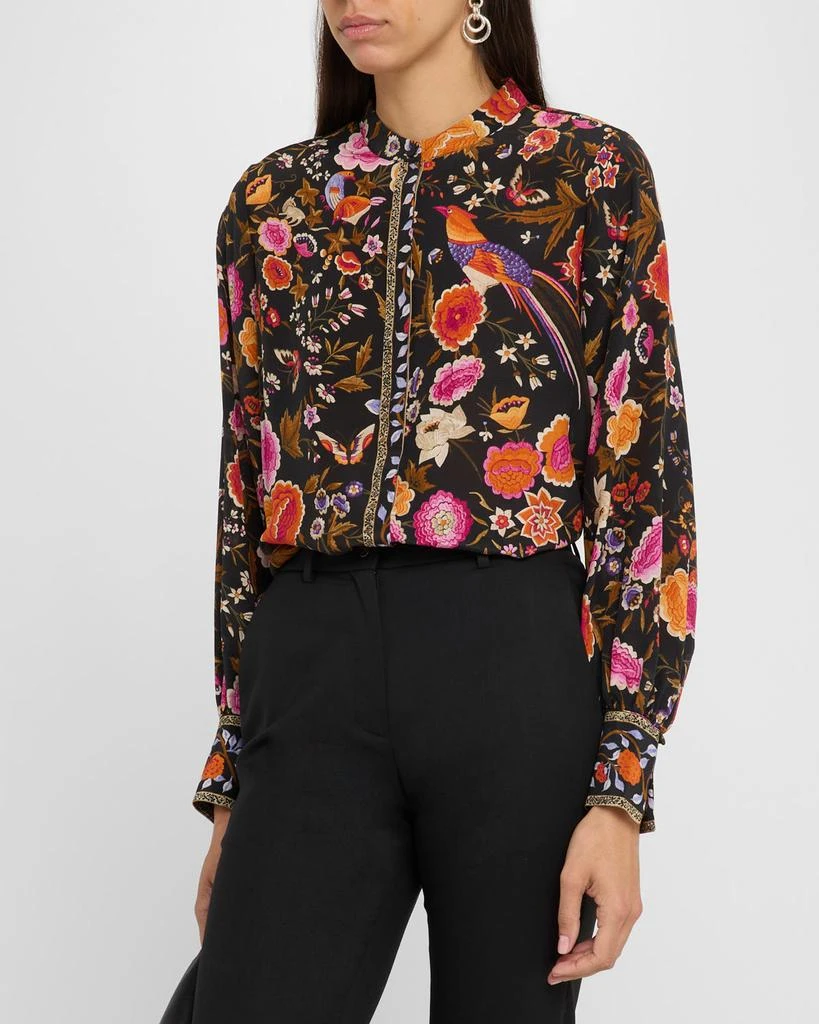 Kobi Halperin Fionna Floral-Print Silk Blouse 4