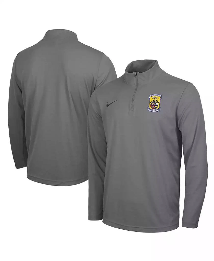 NIKE Men's Charcoal Air Force Falcons Rivalry Intensity Quarter-Zip Pullover Top 1