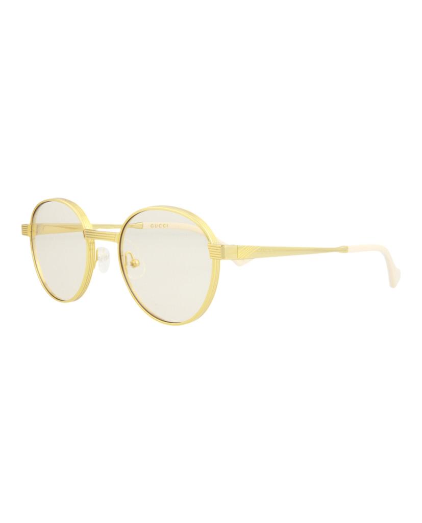 Gucci Round-Frame Metal Sunglasses