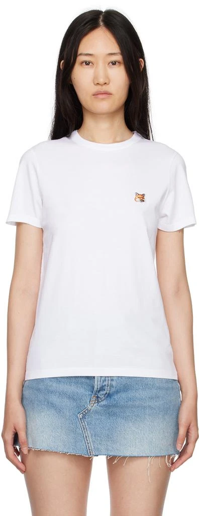 Maison Kitsune White Fox Head Patch Classic T-Shirt 1