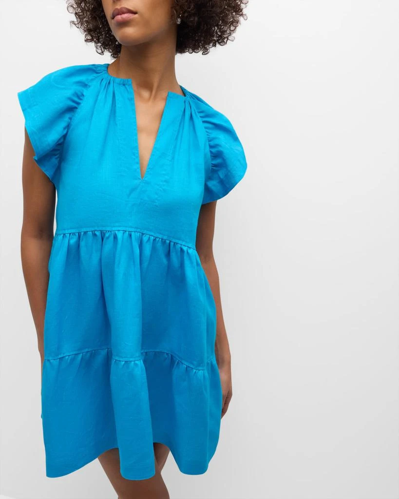 Marie Oliver Kara Tiered Linen Mini Dress 6