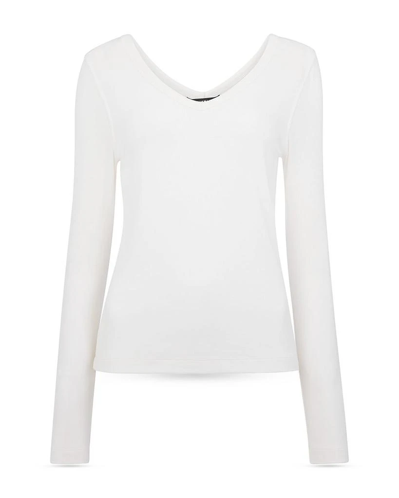 Whistles Essentials Ribbed V Neck Top 5