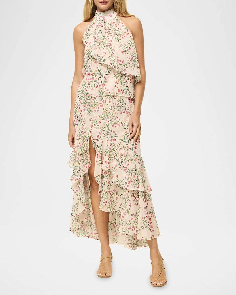 MISA Seva Asymmetric Chiffon Midi Skirt 2