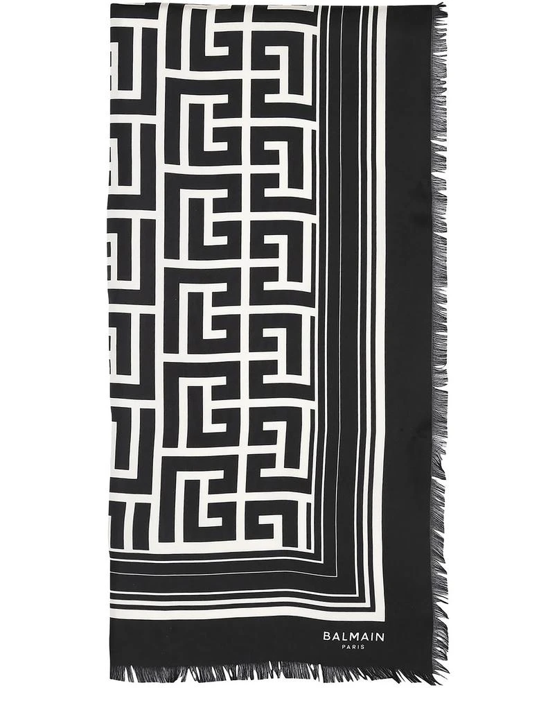 Balmain Silk monogrammed scarf 1