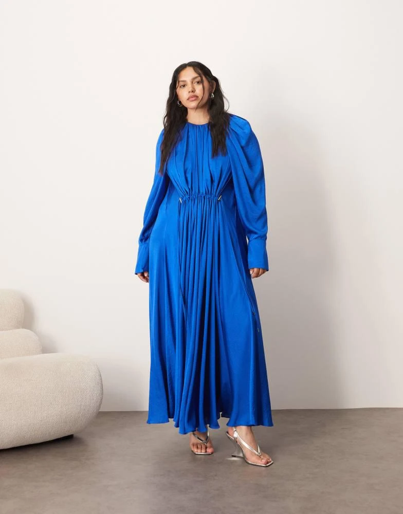 green emerald velvet dress KANAH V-NECK TIERED MAXI DRESS - COBALT BLUE  CHIC LE FRIQUE