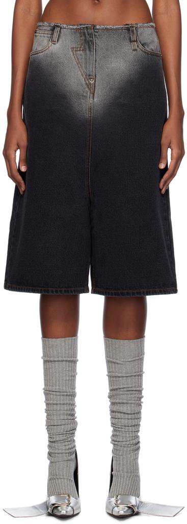 pushBUTTON Black Five-Pocket Denim Shorts