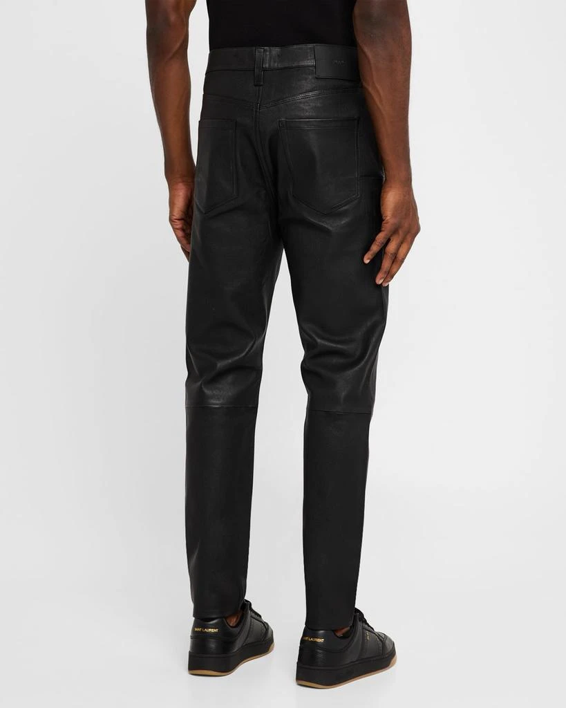 PURPLE Men's Stretch Leather Skinny Pants 3