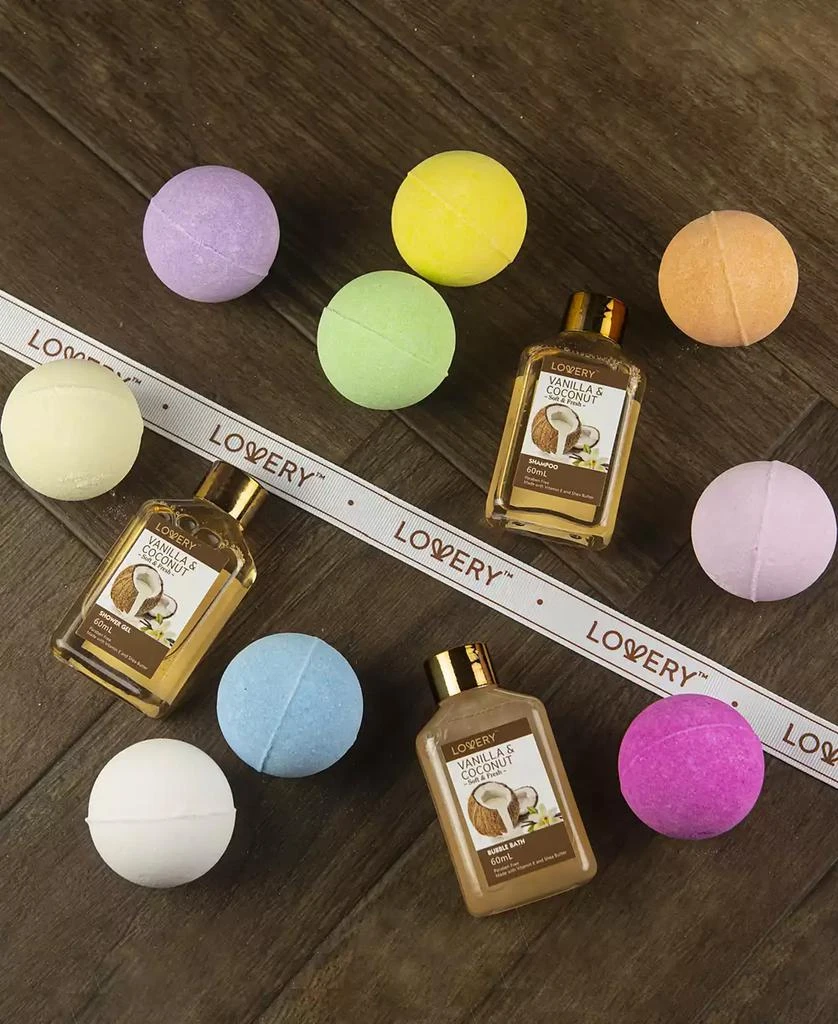 Lovery 12-Pc. Vanilla Coconut Body Care & Bath Bombs Gift Set 3